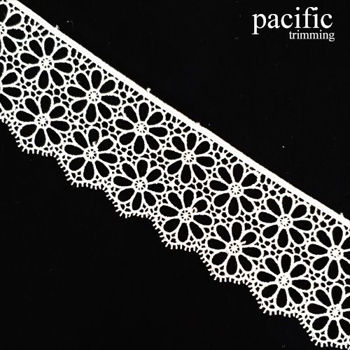 2.25 Inch Polyester Lace Trim White