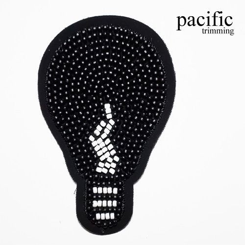 3.13 Inch Beaded Bulb Patch Sew On Black
