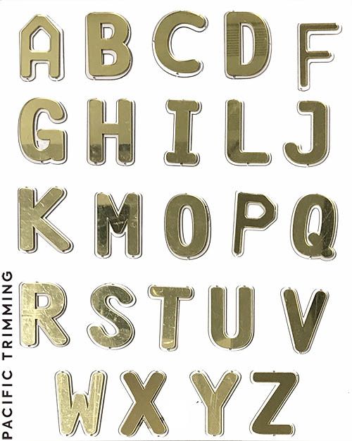 Mirror Letter Patches Gold