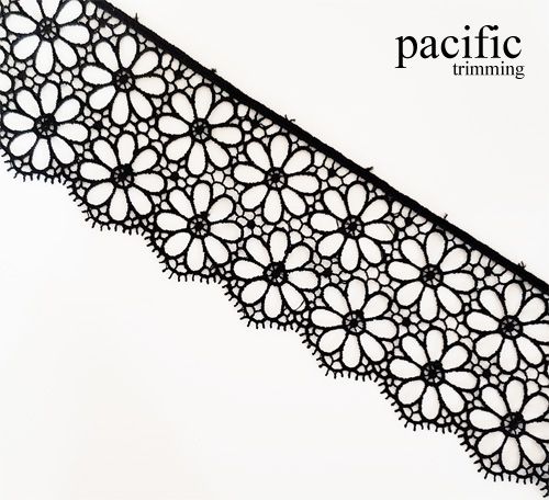 2.25 Inch Polyester Lace Trim Black