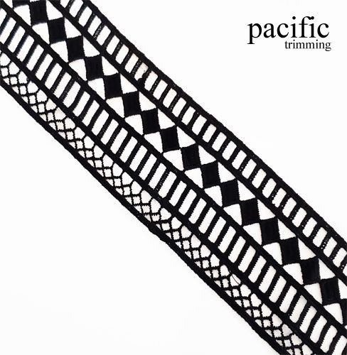 2.75 Inch Black Polyester Lace Trim