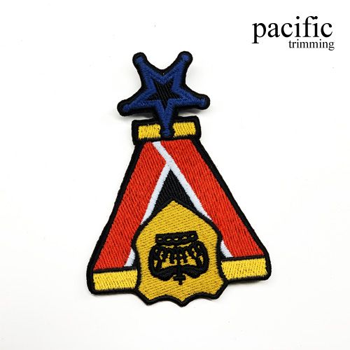 3.75 Inch Award Badge Patch Sew On Red/Yellow/Blue