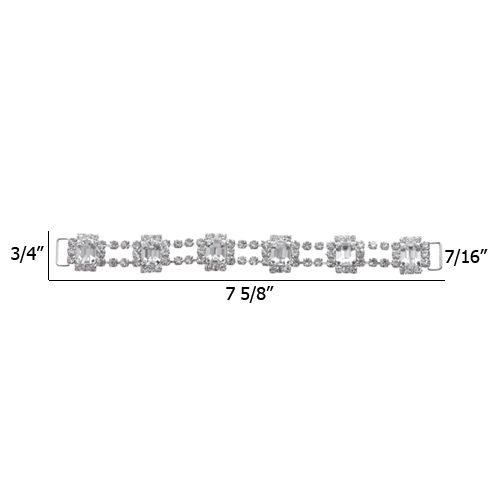 0.44 Inch Rhinestone Connector Crystal/Silver