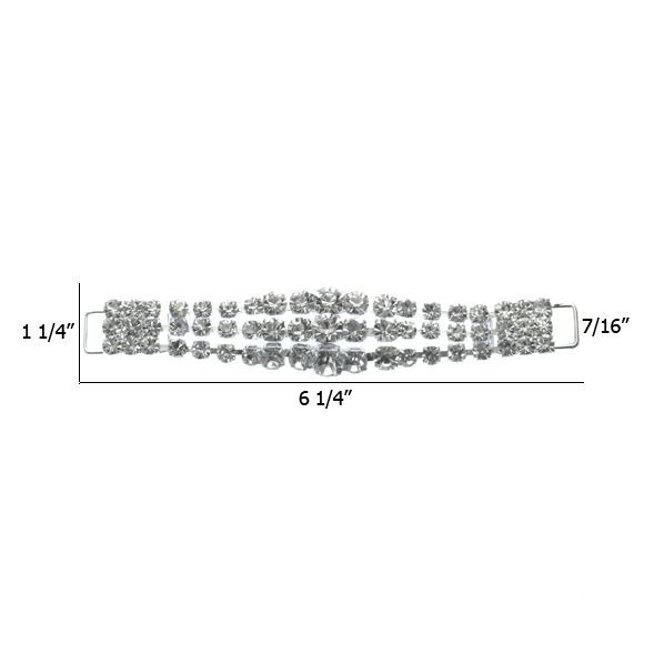 0.44 Inch Rhinestone Connector Crystal/Silver