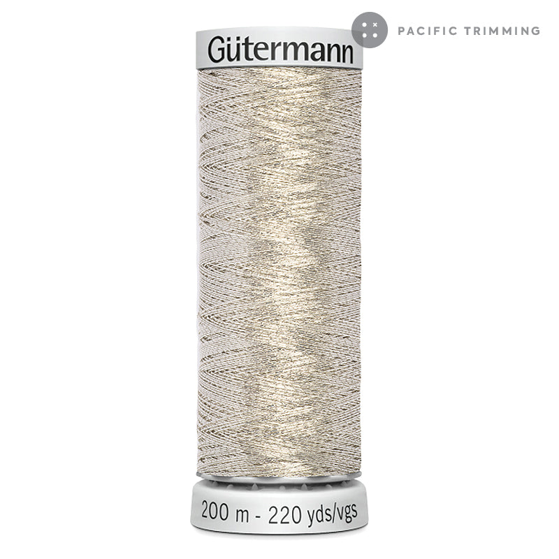Gutermann Dekor Machine Embroidery Metallic Thread - Silver #6280