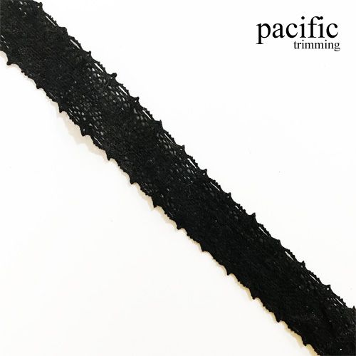 0.75 Inch Black Cotton Lace