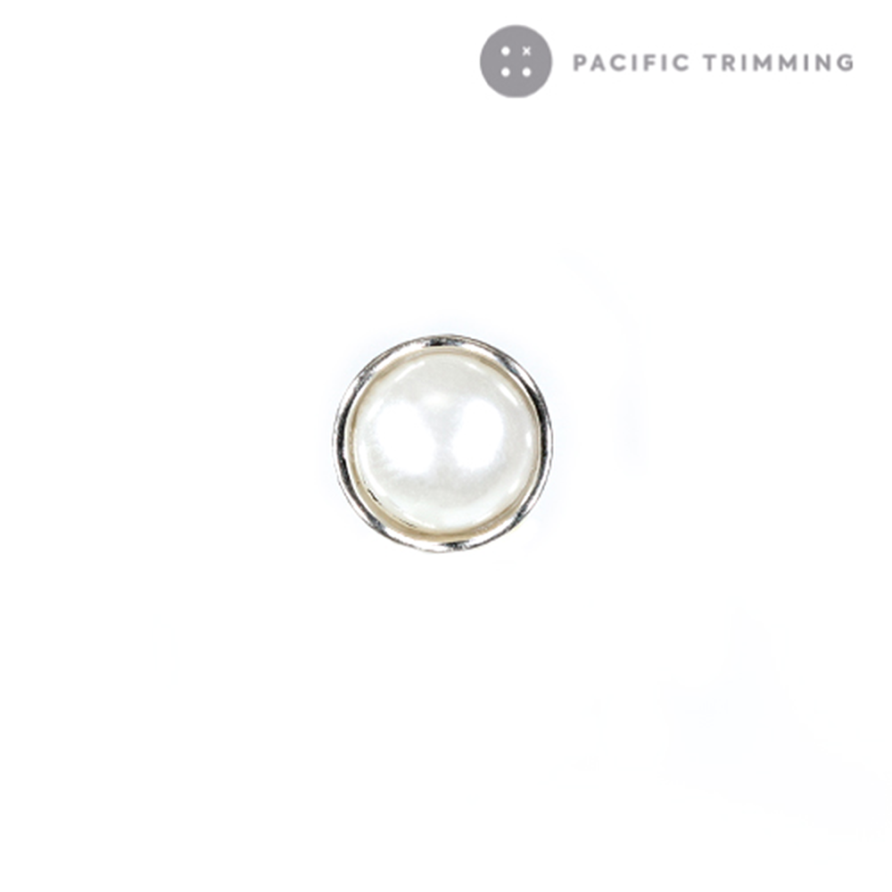 8 Small Creamy White Mother Of Pearl MOP Buttons - 3/8" (10mm), 2-Hole Flat, For Crafts & Sewing - 11340