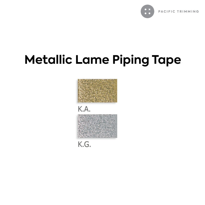 Biyelli 1/2" Metallic Lame Piping Tape Silver