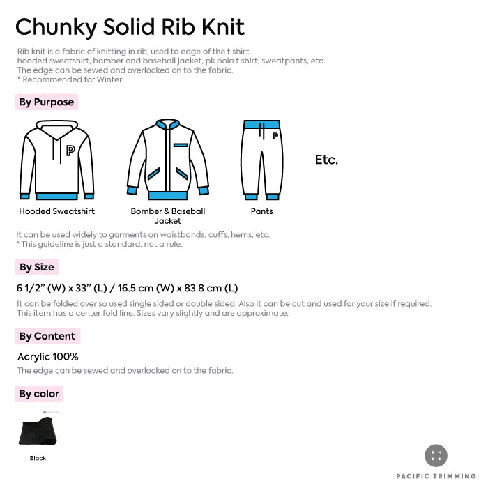 Chunky Solid Rib Knit Description