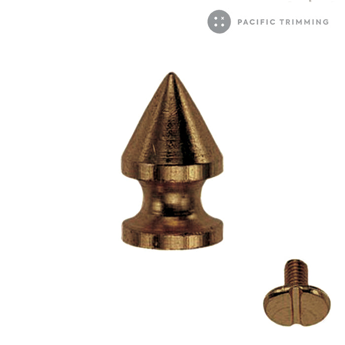 Cone Tree Shape Screw Back Studs Spikes Multiple Colors Antique Brass