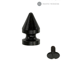 Load image into Gallery viewer, Cone Tree Shape Screw Back Studs Spikes Multiple Colors Black
