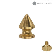 Load image into Gallery viewer, Cone Tree Shape Screw Back Studs Spikes Multiple Colors Gold
