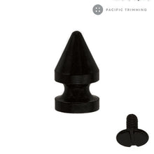 Load image into Gallery viewer, Cone Tree Shape Screw Back Studs Spikes Multiple Colors Matte Black
