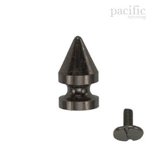 Load image into Gallery viewer, Cone Tree Shape Screw Back Studs Spikes Multiple Colors Gunmetal
