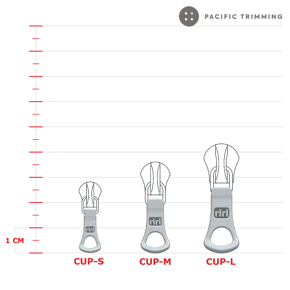 riri Cup Puller with Universal Body Slider for Plastic Teeth Zipper (Decor E, Aquazip) Size