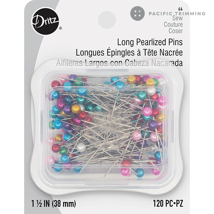 Dritz 1 1/2 Inch Long Pearlized Pins - 120pc