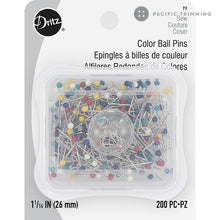 Load image into Gallery viewer, Dritz 1 1/16 Inch Color Ball Pins - 200pc
