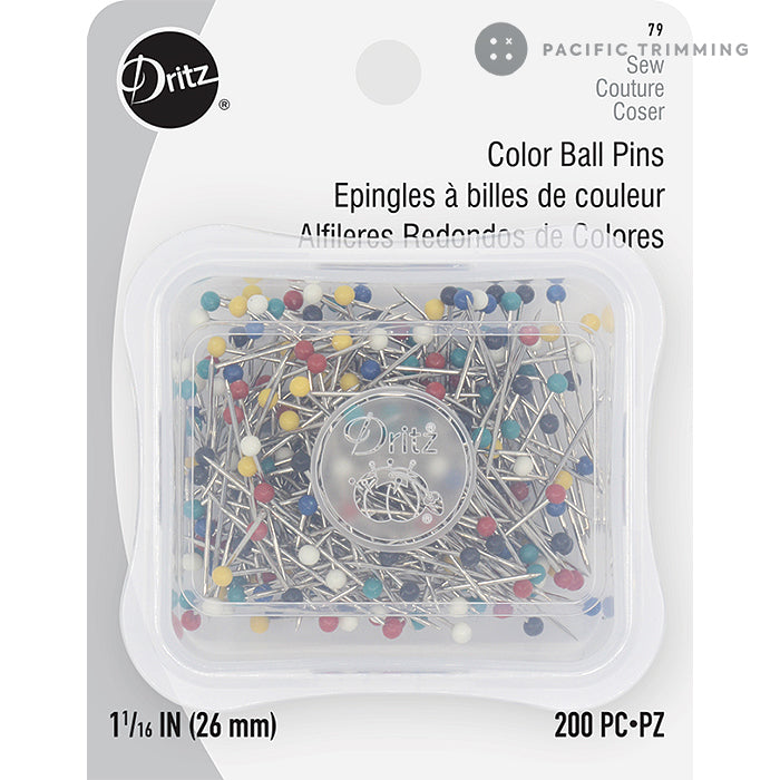 Dritz 1 1/16 Inch Color Ball Pins - 200pc