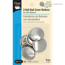 Load image into Gallery viewer, Dritz 1 1/8 Inch 3 Half Ball Cover Buttons - 3pc
