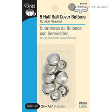 Load image into Gallery viewer, Dritz 5/8 Inch 5 Half Ball Cover Buttons - 5pc
