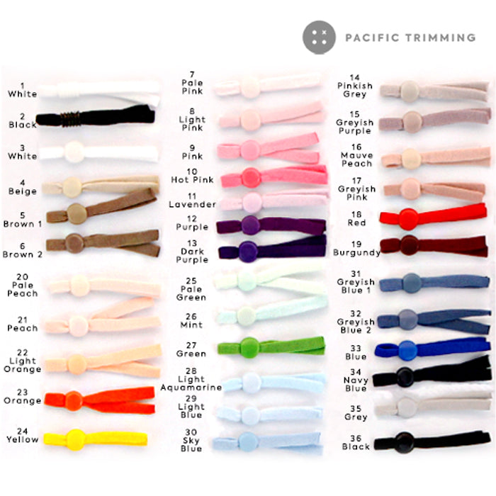 Elastic String and Rope Stopper for Face Mask Color Chart