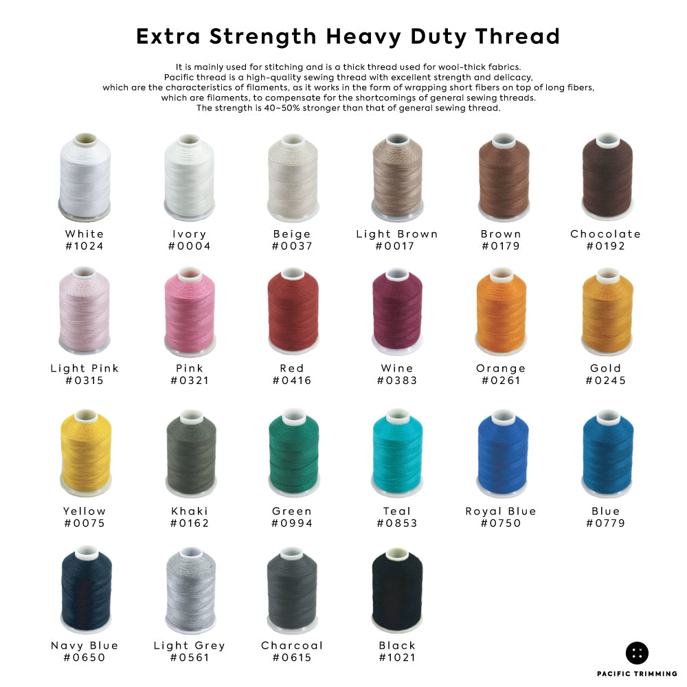 Extra Strength Heavy Duty Thread Multiple Colors – Pacific Trimming