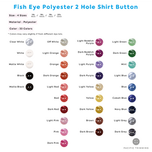 Load image into Gallery viewer, White &amp; Black Fish Eye Polyester 2 Hole Shirt Button Color Chart
