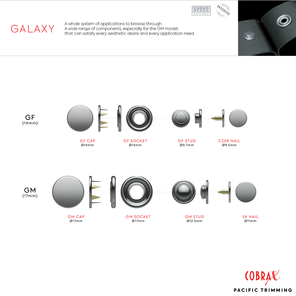 Cobrax Galaxy Snap Fastener Button Description