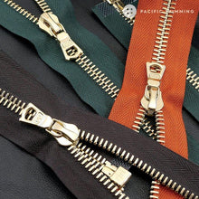 Load image into Gallery viewer, riri M8 One Way Gold Teeth Metal Zipper
