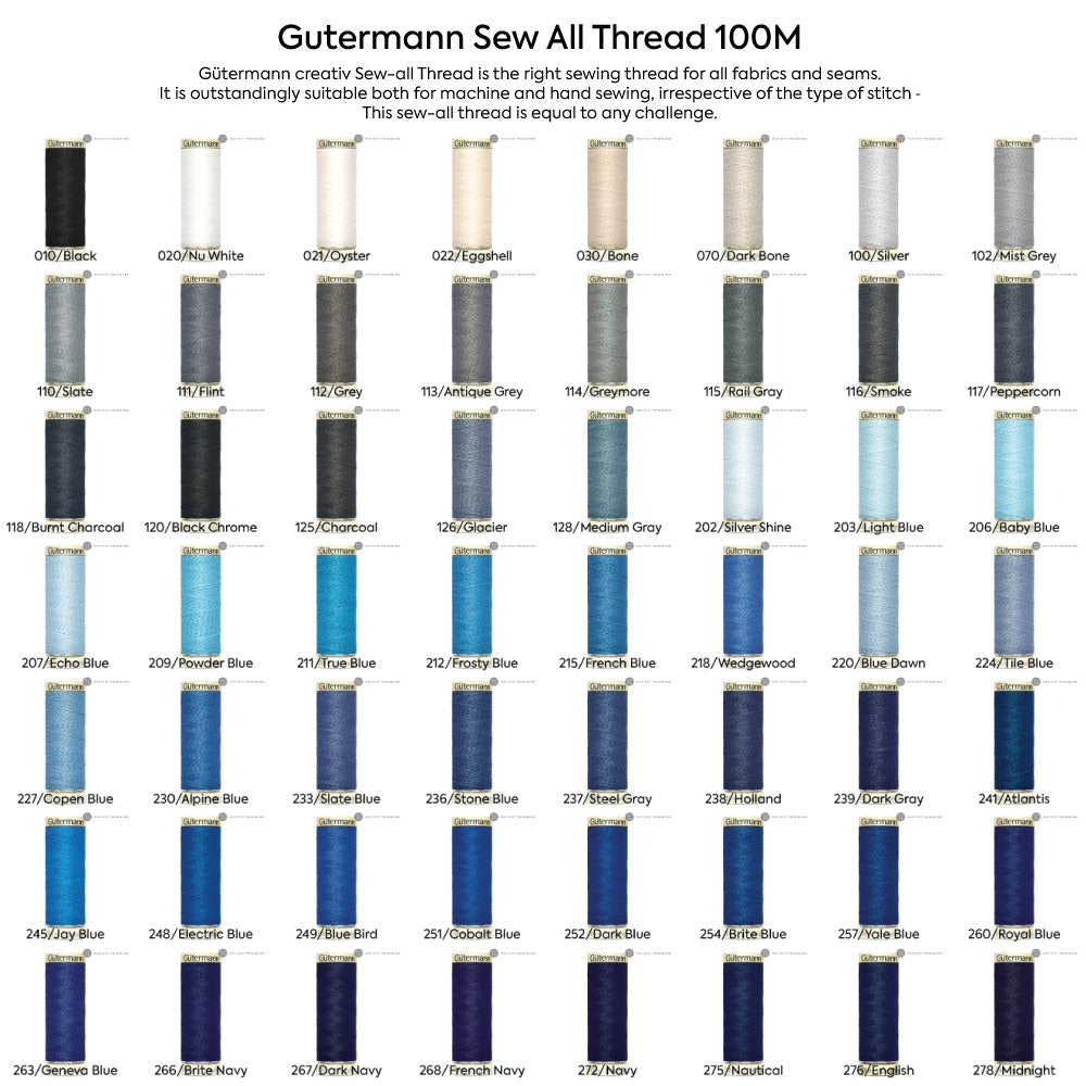Gutermann Sew All Thread 100M #010 to #278
