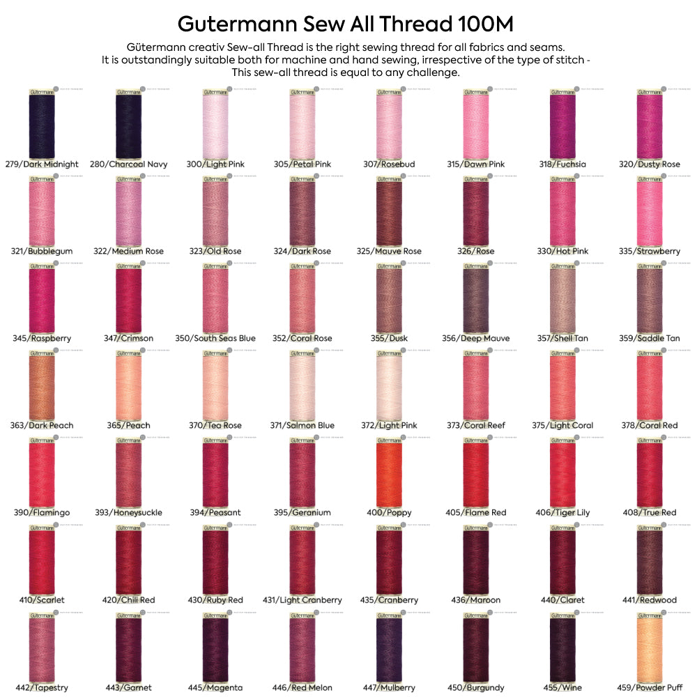 Gutermann Sew All Thread 100M #279 to #459