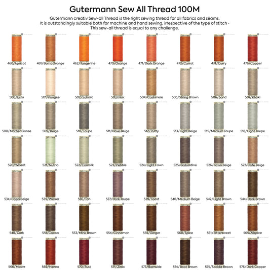 Gutermann Sew All Thread 100M #460 to #576