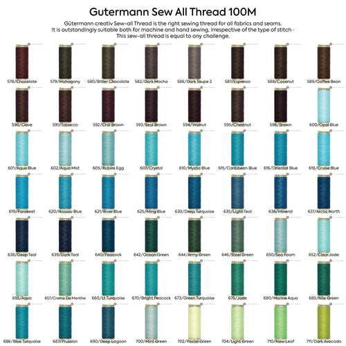 Gutermann Sew All Thread 100M #578 to #711