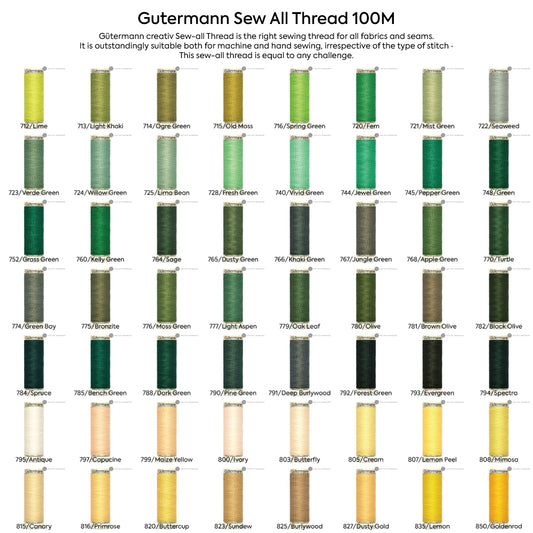 Gutermann Sew All Thread 100M #712 to #850