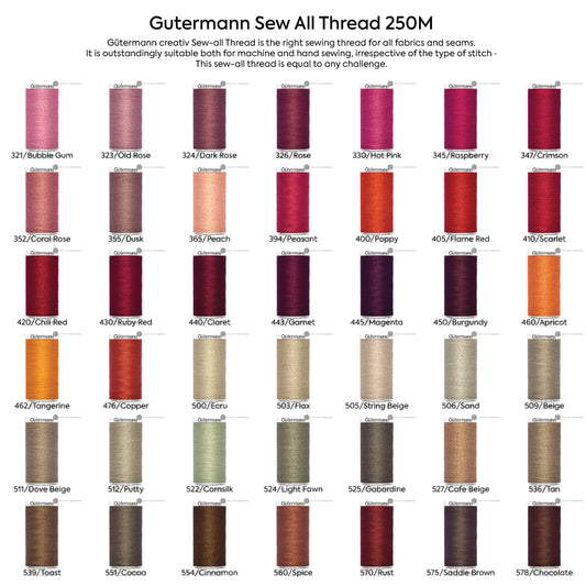 Gutermann Sew All Thread 250M 139 Colors