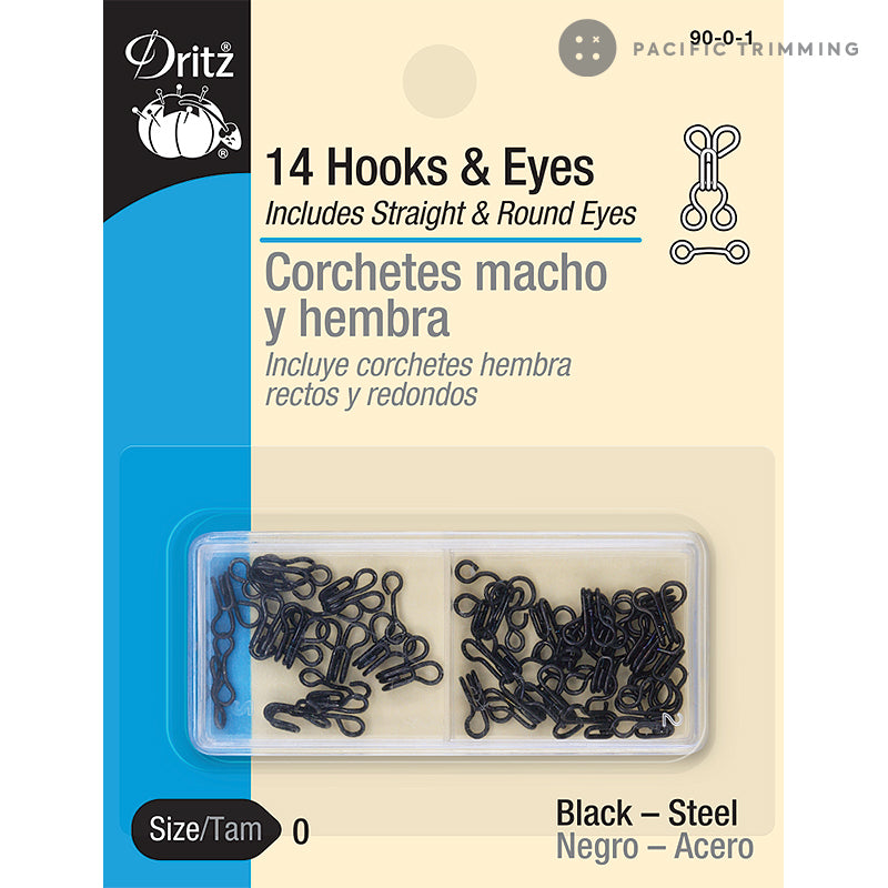 Dritz Hooks & Eyes Black Size 0