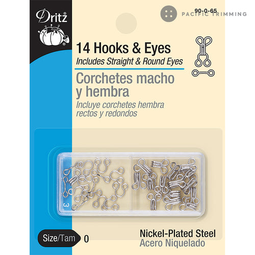 Nickel Metal Hook and Eye Closure - 0.625 X 1.5 - Hook & Eyes