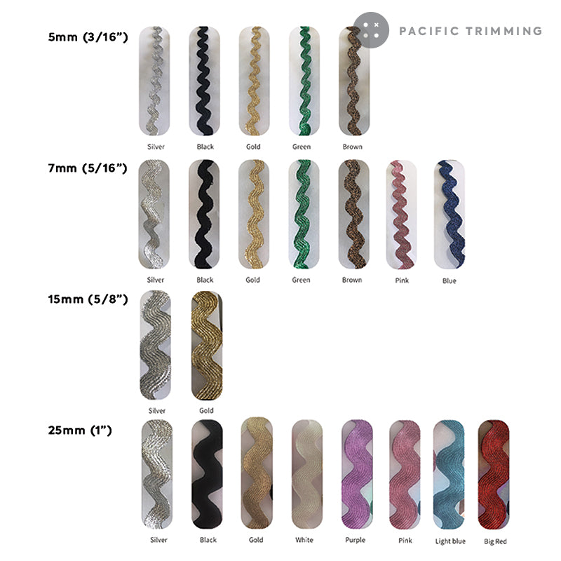Metallic Ric Rac Rick Rack Trim Multiple Colors and Sizes – Pacific ...