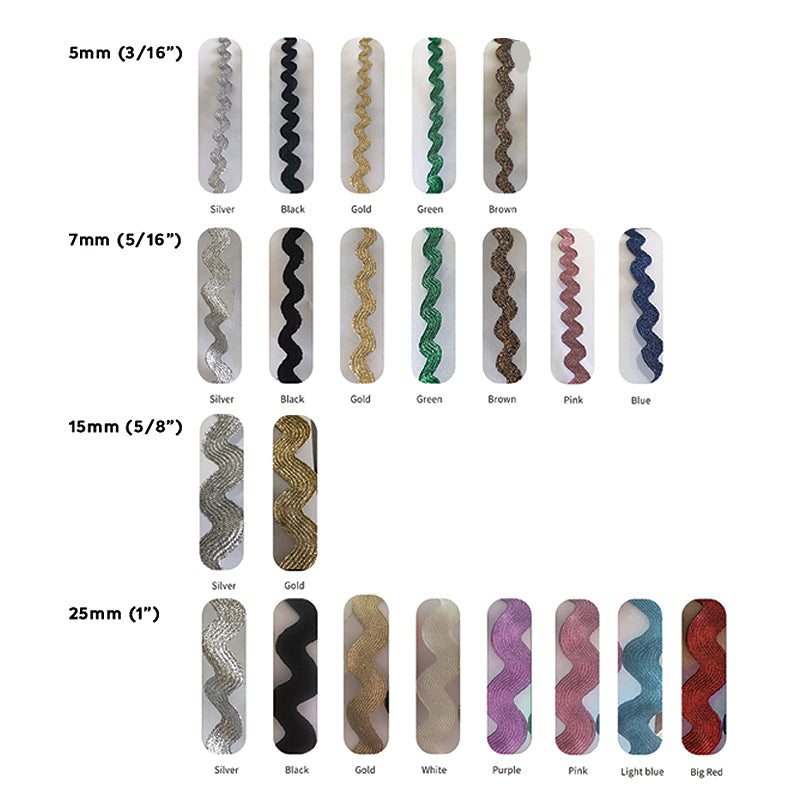Metallic Ric Rac Rick Rack Trim Multiple Colors and Sizes – Pacific ...