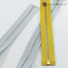 Load image into Gallery viewer, #5 Metallic Gold and Silver Metal Teeth Zipper
