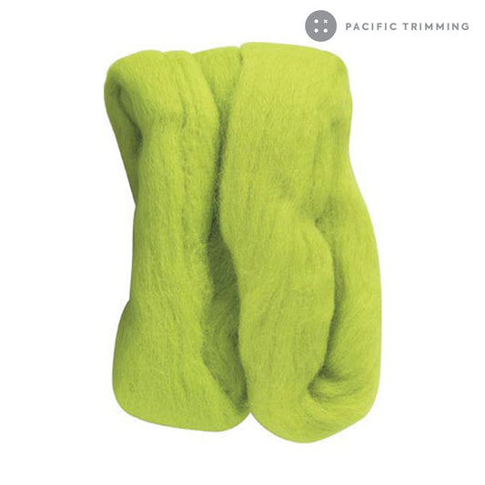 Clover Natural Wool Roving Lime Green 20g (0.7 oz)