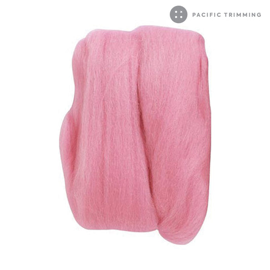 Clover Natural Wool Roving Pink 20g (0.7 oz)