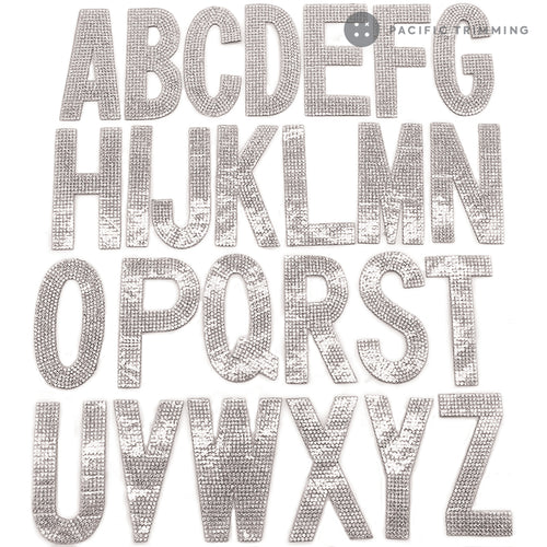 26-pc Set, SILVER Hotfix Rhinestone Letters, Full Alphabet A-Z, Rhines –  PatchPartyClub
