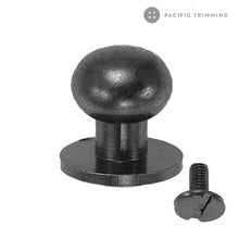 Load image into Gallery viewer, Round Button Shape Screw Back Studs Spikes Multiple Colors Gunmetal
