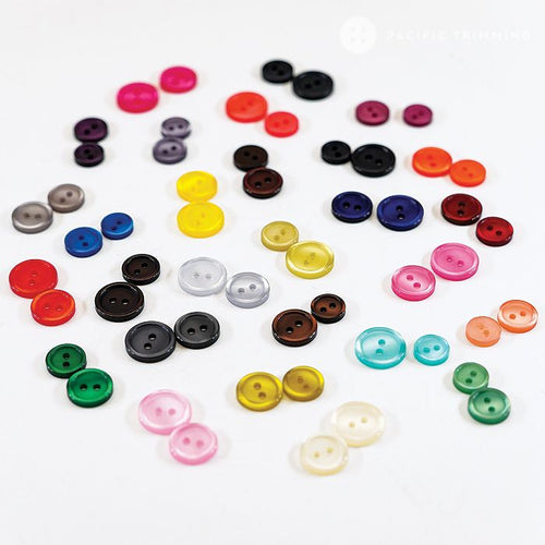 Color Round Rim Polyester 2 Hole Shirt Button