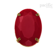 Load image into Gallery viewer, 3pcs of 25mm Oval Sew-on Acrylic Rhinestone Red

