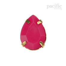 Load image into Gallery viewer, 5pcs of 18mm Sew-on Acrylic Rhinestone Pear W/Setting Hot Pink
