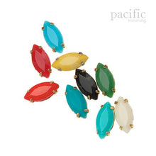 Load image into Gallery viewer, 10pcs of 15mm Sew-on Acrylic Rhinestone Navette Aqua/Yellow/Coral/Ivory/Black/Red
