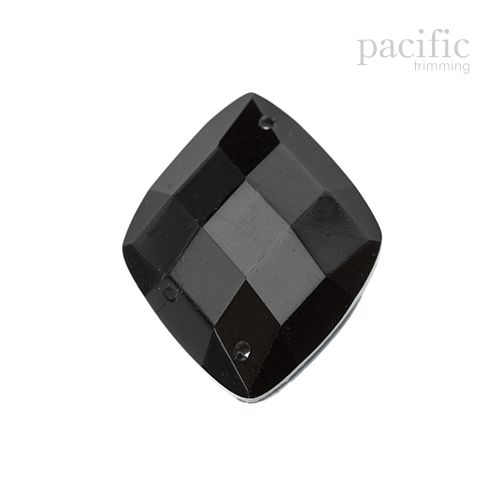 6pcs of 22mm Sew on Jewel Diamond Pattern Black