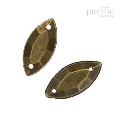 Navette Acrylic Sew on Jewel 3 Sizes Antique Brass